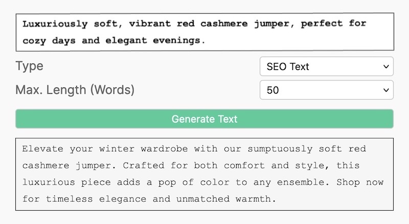 AI Based Text Generator